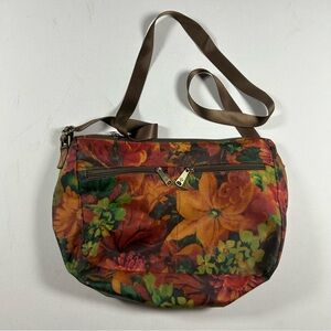 Patricia Nash Carmini Coated Canvas Floral Crossbody Handbag Boho Travel